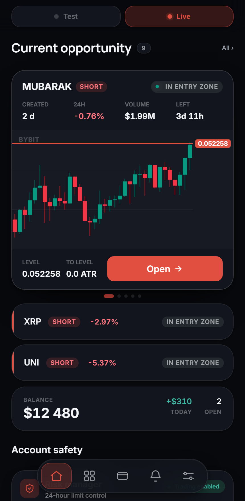 ChiPro on the phone: the same feed of setups